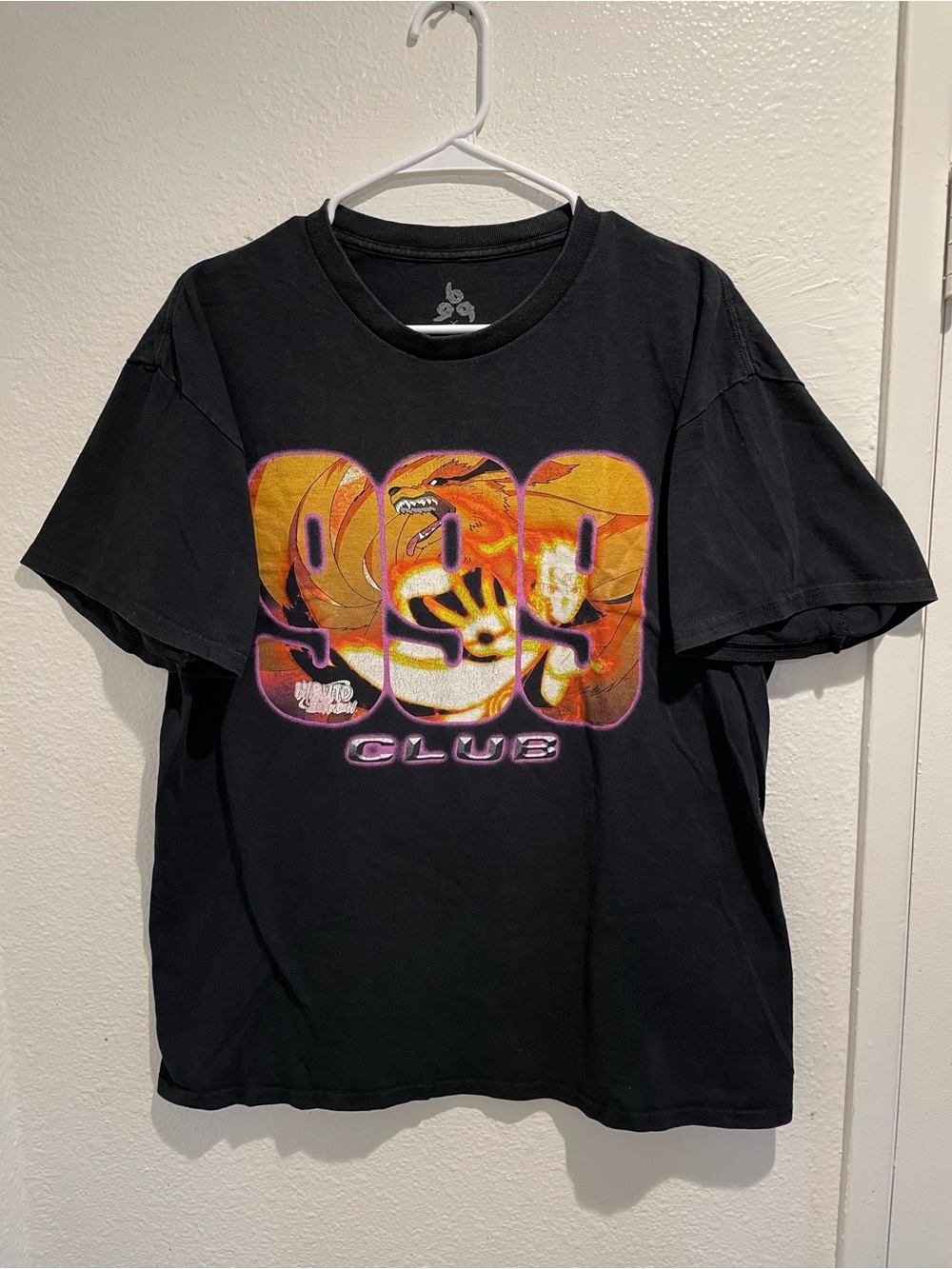 Juice WRLD 999 Club Naruto Nine Tails Anime Graphic Tee Shirt Mens Medium Black